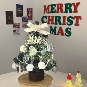 크리스마스 미니 트리 세트 포스터 전구 오너먼트 포함 인테리어 장식
