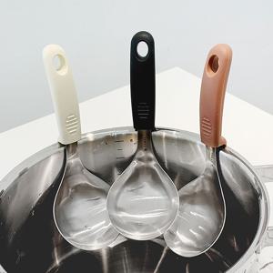 걸어서 사용하는 스텐 304 실리콘 띄움 서빙스푼 미니국자 먹방 앞접시 캠핑