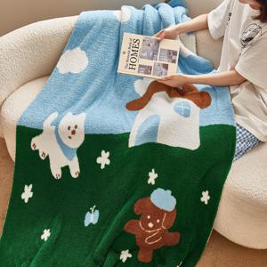 도그 하우스 고급 극세사 담요 겨울 이불 침대 소파 블랭킷 대형 130x170