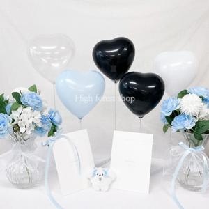하트풍선 블루 리본 스탠드 셀프 홈파티용품 생일 이벤트