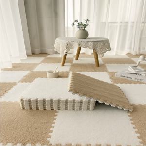 빠른 셀프시공 감성 퍼즐매트 겨울 폭신한 층간소음 방지 거실 침실 바닥 놀이방 극세사 매트