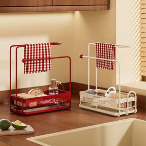 [해외] 북유럽 모던 수세미 행거 걸이 싱그대 물빠짐 주방세제 선반 거치대 2colors