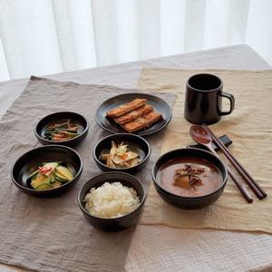 전통그릇 레트로 옹기 자취선물 건강한 1인 실속세트 9P (+옻칠수저세트)