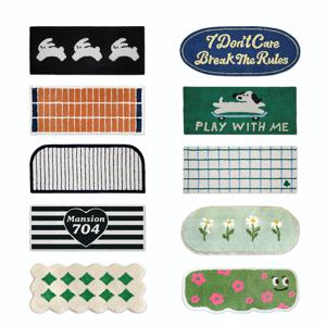 부드러운 15mm 롱파일 자카드 미끄럼방지 롱 발매트 욕실 주방 현관 미니 러그 17종