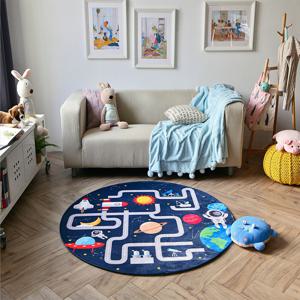 우주 자동차 러그 국내생산 먼지없는 원형 카페트 아이방 거실 꾸미기 놀이매트