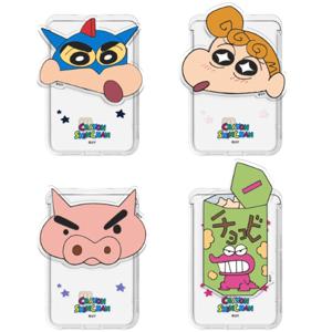 짱구 페이스 맥세이프 그립톡 투명 슬라이드 카드지갑 최대 3장 수납 짱아 부리부리몬 초코비