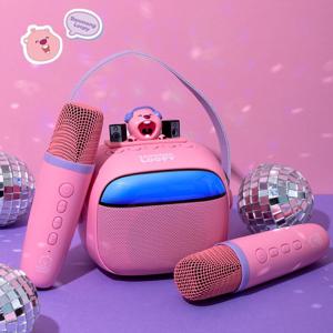 잔망루피 블루투스 스피커 마이크 세트 휴대용 스피커 듀얼 무선 마이크 차량용 가정용 노래방