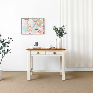 리움 A형 식탁/테이블 양서랍형 : 버터바닐라