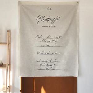 midnight 패브릭 포스터 대형 린넨 커튼 주방 문 가림막 바란스