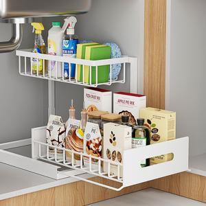 다용도 슬라이딩 철제 수납함 정리 싱크대 하부장 찬장 3가지 색상