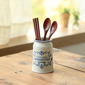 마메종 블루로즈 도자기 수저통 S