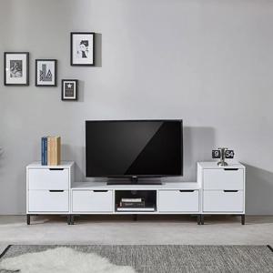 2000 거실장 세트 화이트 우드 서랍 수납 tv장 tv다이