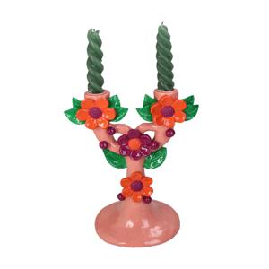 K.S.T_플라워 캔들 홀더 2구 Flower Candle Stick Pink 2 Ways