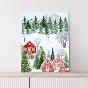 [미니전구 증정] DIY 명화그리기 작은 눈의 마을 40x50cm