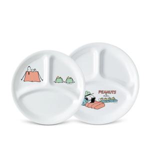 스누피캠핑 삼절접시 2P(소,대)