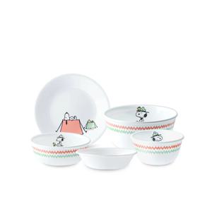 스누피캠핑 한국형 1인 5P 원형 면기홈세트