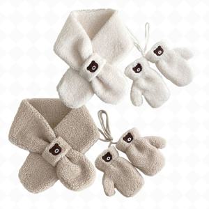 유아 기모 목도리 장갑 세트 키즈 머플러 아기 겨울 선물