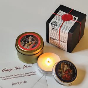 크리스마스 산타 틴케이스 빈티지 캔들