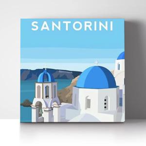 DIY 쉬운 명화그리기 유화세트 A-262 산토리니 블루 돔 소형 20x20