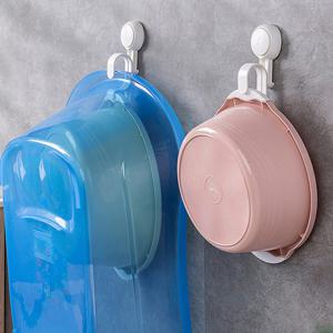 무타공 세수대야 걸이 흡착식 욕실정리 대야걸이 화이트