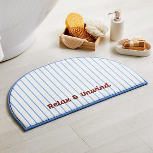 스트라이프 메모리폼 반원 발매트 BLUE 38X67