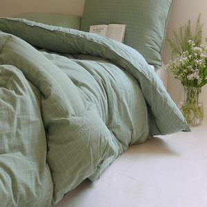 SS/Q 선염지 워싱면 100% 봄가을 두툼한 차렵이불 워싱면100 체크-3color