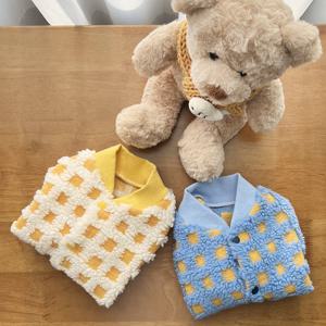 강아지 후리스 자켓 덤블 블록 점퍼 아우터 따뜻한 겨울옷 XS