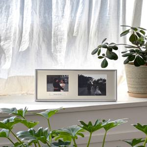 웨딩액자 Two Scenes, One Memory 2구 프레임 문구각인 결혼사진액자