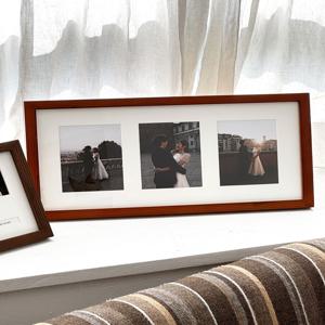 웨딩액자 Threefold Memory 3구 사진 프레임 신혼여행 기념액자 문구각인