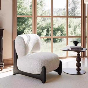 [해외] 워셔블 부클레 1인 소파 인테리어 암체어 편안한 의자