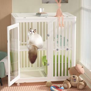 고양이 플라스틱 하우스 대형 2층 방수 케이지 격리장