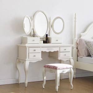 퀸앤 화이트 엔틱 원목 콘솔 화장대 세트 3종