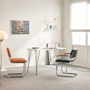 마르셀 뉴트로 미드센츄리 사각 테이블 1200 화이트