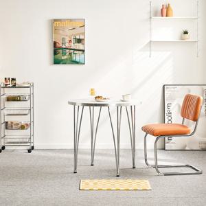 마르셀 뉴트로 미드센츄리 원형 테이블 800 화이트