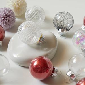 크리스마스트리 오너먼트 장식볼 투명 펄레드볼 세트 5종 6cm 12개