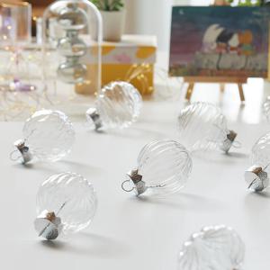 크리스마스트리 오너먼트 장식볼 투명 무늬볼 세트 5종 6cm 12개