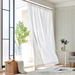 ON 높이조절 차르르 쉬폰커튼 화이트 140x235 1개 핀포함