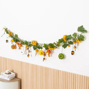 호박 모형 가랜드 조화로운 가을 벽장식 (DIY) 인테리어 조화 벽걸이
