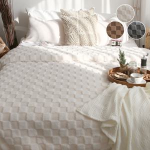 입체도트 블록 체크 양모솜 양면 극세사 차렵이불 (2컬러)