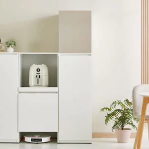 제트 높은 수납장 슬라이딩장450 화이트 베이지 세트