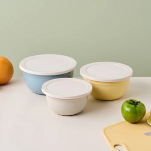 버터쿡 뚜껑있는 미니 컬러믹싱볼 3P 세트 14,16,18cm 아이보리,버터옐로우,그린