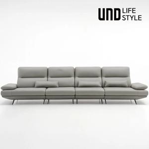 [리퍼]센서블 6인 전체 천연 통가죽 소파 라이트그레이