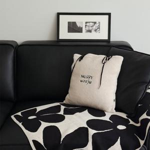이름자수 크리스마스 리본 윈터부클 쿠션 커버