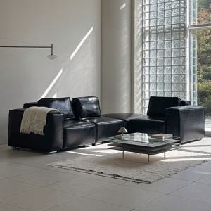 콜린 모듈형 카우치 블랙 인테리어 4인용 소파 1인 3인 3인용 가죽 쇼파