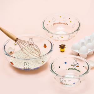 미피 믹싱볼 3size 뚜껑포함 내열유리 베이킹 유리믹싱볼 요거트볼 샐러드볼