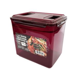 크린나라 투핸들 반투명 와인색 김치통 돔형 누름판 밀폐용기 16L