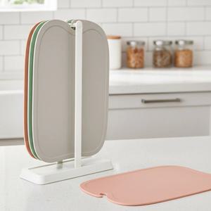 칼집 안나는 애플 걸이형 도마 4P 세트 (거치대 포함)