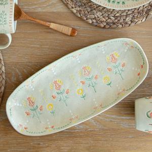 [1+1] 들꽃 식기 긴 접시