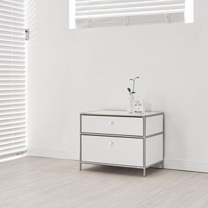 국내생산 엘리아 600 2단 모듈 협탁 철제 미드센츄리 틈새 서랍형 수납장