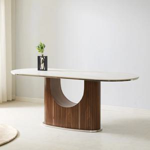 루마노 갤러리 포세린 통세라믹 월넛 와이드 1900 6인 식탁 테이블